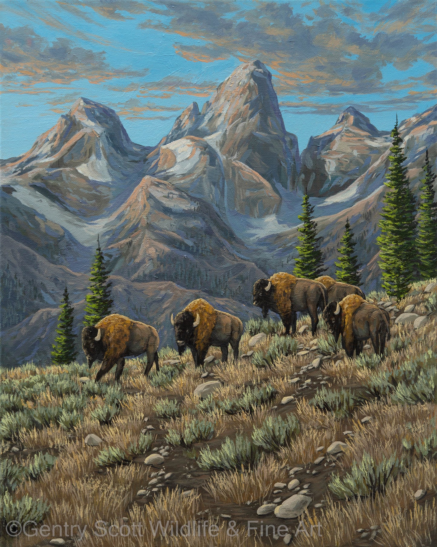 "The Grand Teton Trek" Standard Giclée - Gentry Scott Wildlife & Fine Art